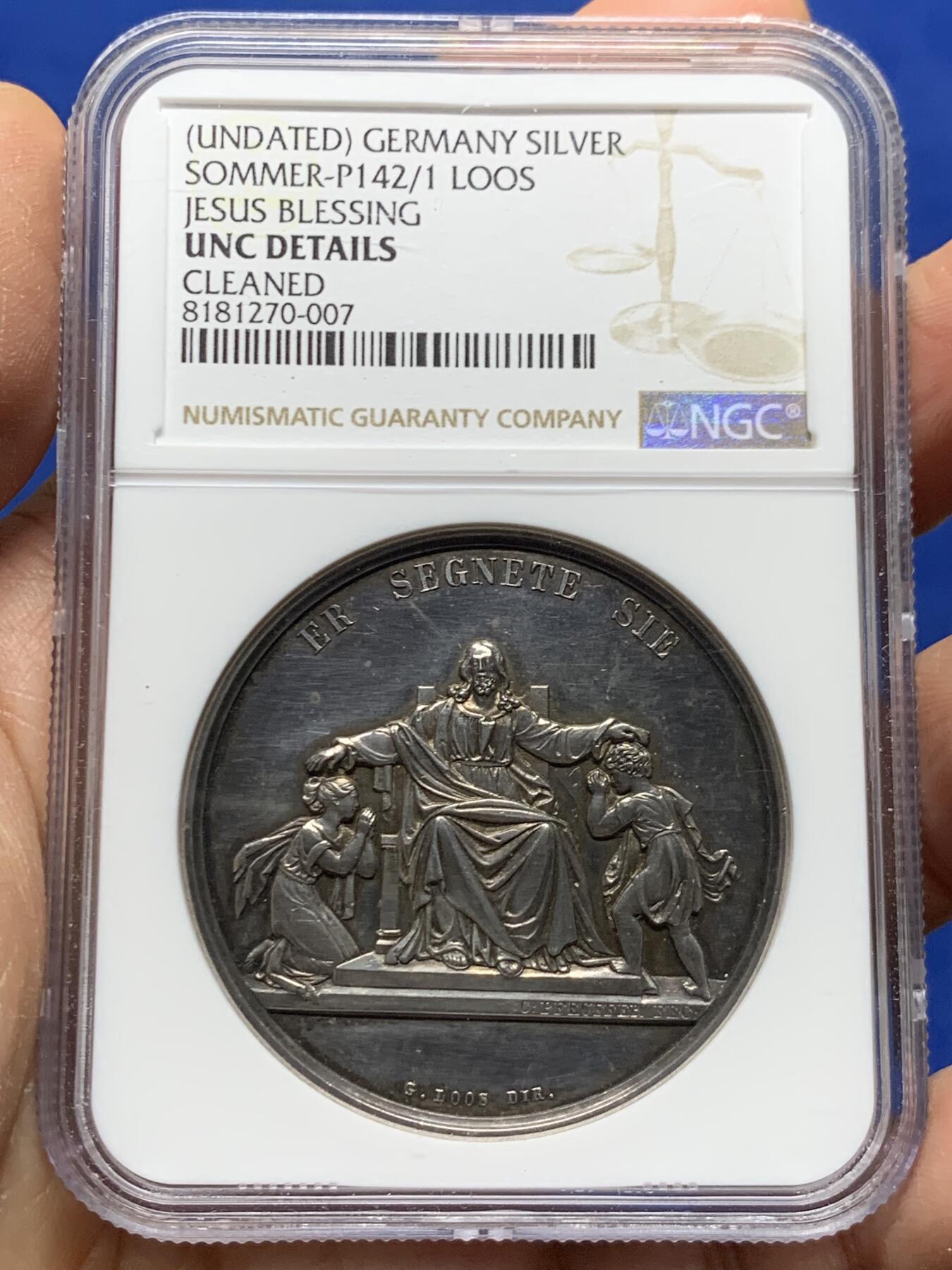 《竞宝斋》第463-465场 周日，周一，周二，3场连拍 （全场包邮）欢迎送拍 NGC UNCD  德国柏林坚信礼银章 高浮雕镜面 LOOS出品