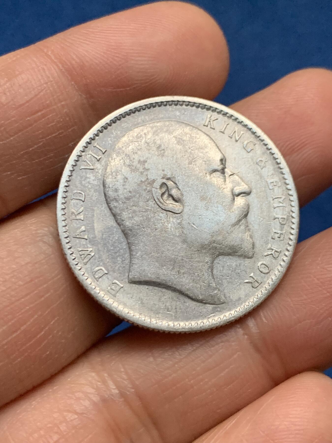 《竞宝斋》第463-465场 周日，周一，周二，3场连拍 （全场包邮）欢迎送拍 印度1906年爱德华七世1卢比银币，917银，11.5克