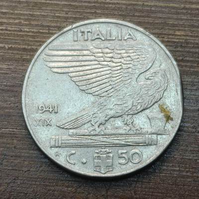 【铜匠收藏】★第143★散币专场 不寄存，30包邮。不满30元，支付5元运费。《接受代拍 代送NGC评级》 - 81【无寄存】意大利 1941年 50分 合金钢镍币