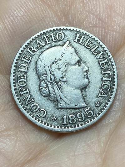 2026年第十七场(总第一百八十六场）外国好品散币场(免佣金) - 稀少早期年份–瑞士🇨🇭1895年10拉彭(第二版，B标伯尔尼造)