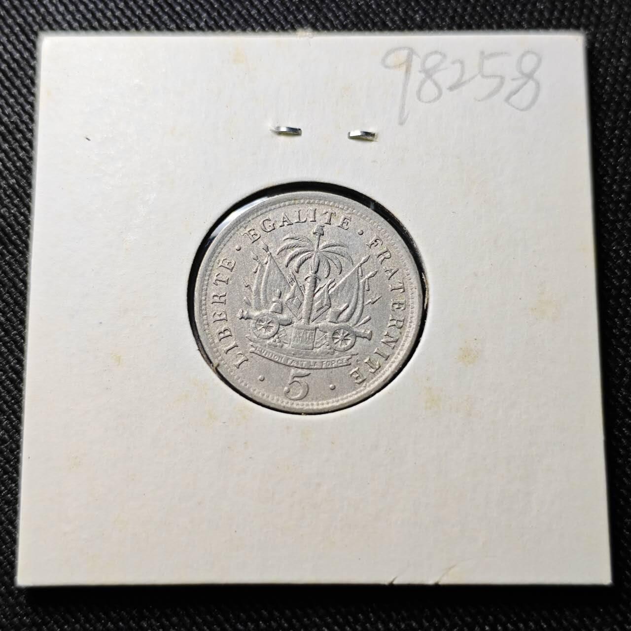 KK钱币收藏小铺  第398期 百期特拍（四拍之二） 2月预留时间 周末发货  1905海地5分镍币