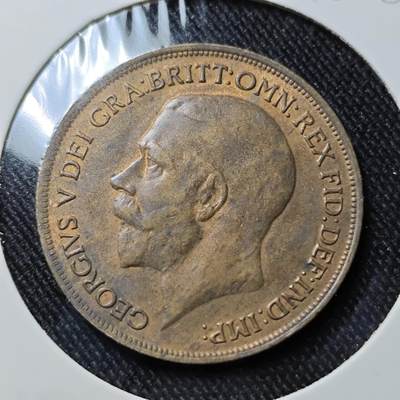 KK钱币收藏小铺  第398期 百期特拍（四拍之二） 2月预留时间 周末发货 -  1915英国1便士铜币 乔五 好品