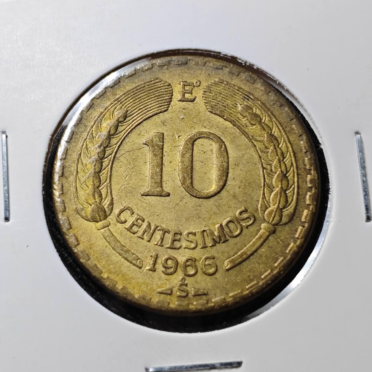 KK钱币收藏小铺  第391期  2月预留时间 周末发货  1966智利10分铜币