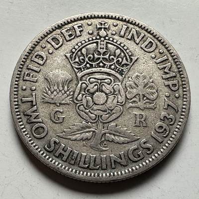 🌹外币初藏🌹🐯2026年第15场  每周二四六晚8️⃣点 接代拍 -  英国1937年2先令银币 11.3克50%银