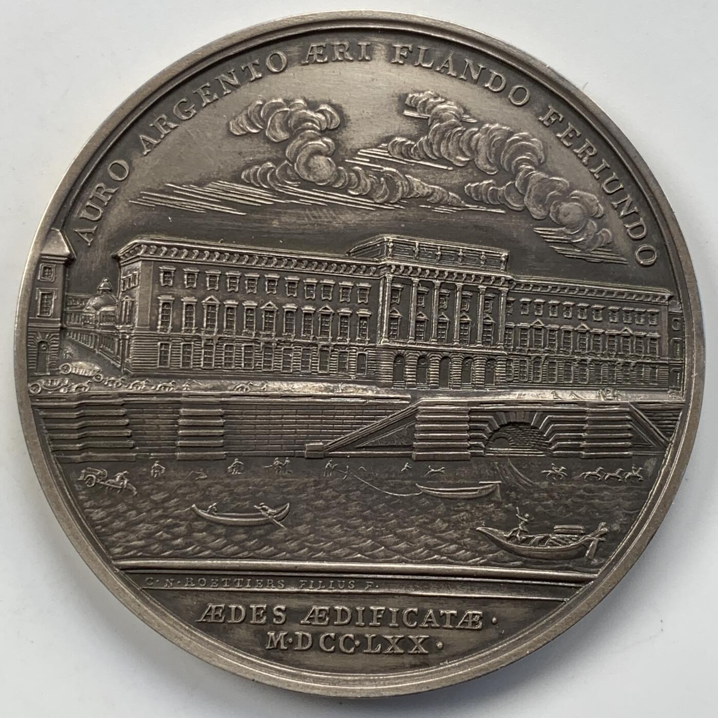 掌中浮雕-藏着的欧洲第052场 1957年法国巴黎皇家造币厂景观大银章，65.2mm，148.14g