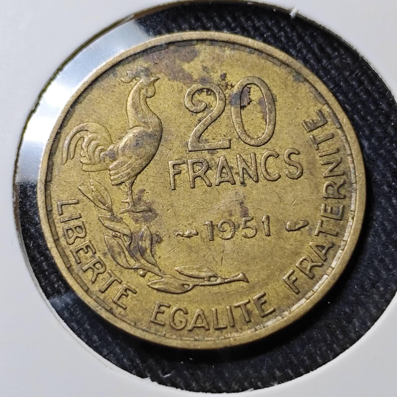 KK钱币收藏小铺  第391期  2月预留时间 周末发货  法国20法郎