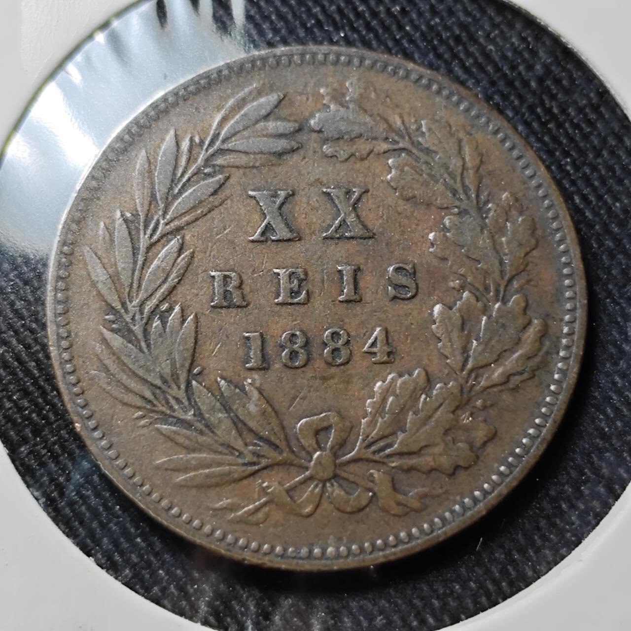 KK钱币收藏小铺  第398期 百期特拍（四拍之二） 2月预留时间 周末发货 1884葡萄牙20瑞斯铜币 