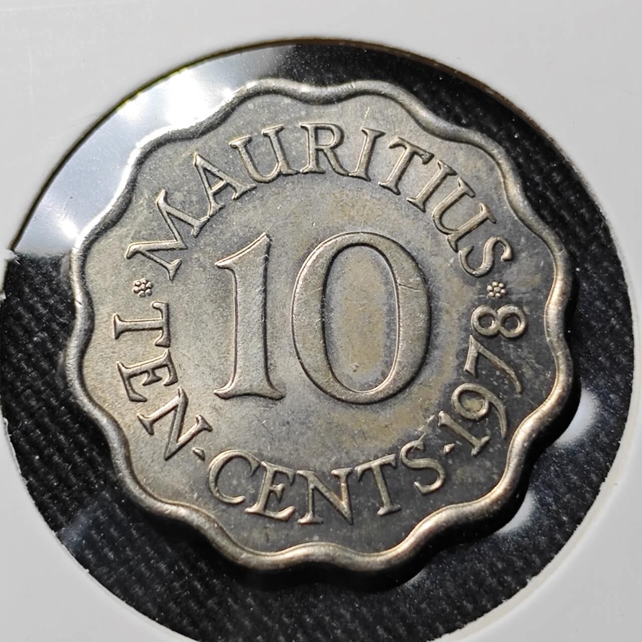 KK钱币收藏小铺  第391期  2月预留时间 周末发货 1978英属毛里求斯10分 
