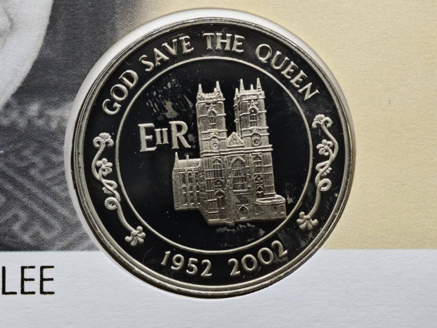 【淘币小摊】限时拍第八百六十二拍  克朗币邮币封场  满百包邮可预留两周  周一统一发货  阿桑松2002年女王登基金禧50便士纪念币邮币封