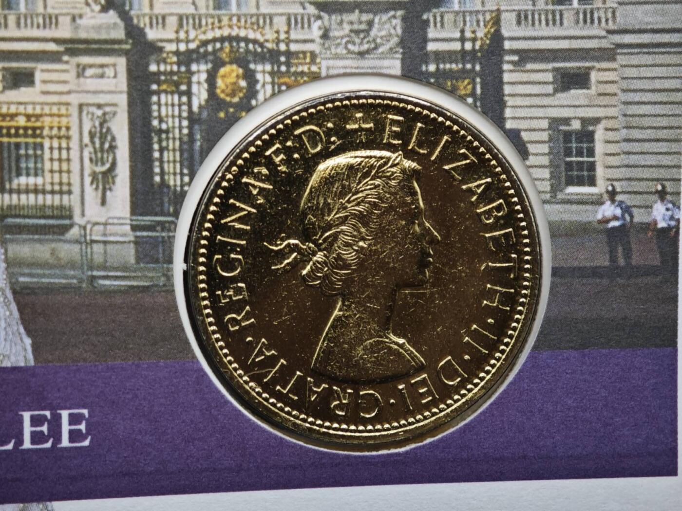 【淘币小摊】限时拍第八百六十二拍  克朗币邮币封场  满百包邮可预留两周  周一统一发货  英国1965年伊丽莎白二世一便士铜币邮币封