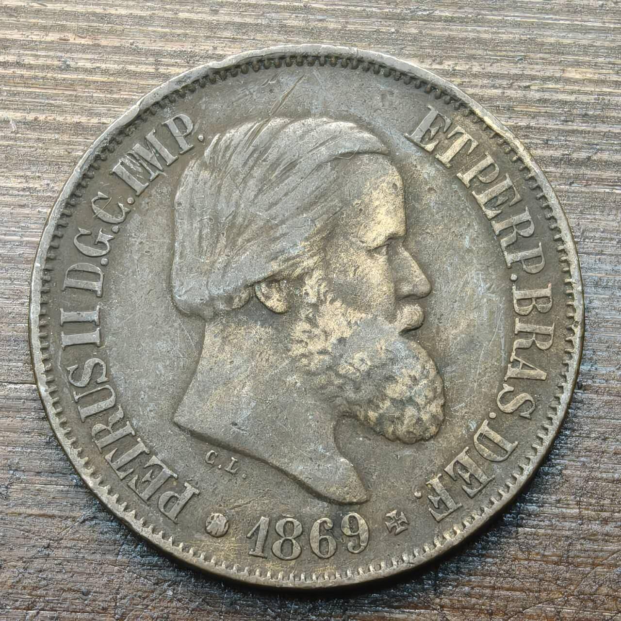 【铜匠收藏】★第143★散币专场 不寄存，30包邮。不满30元，支付5元运费。《接受代拍 代送NGC评级》 97【无寄存】巴西 1869年 20瑞斯 铜币