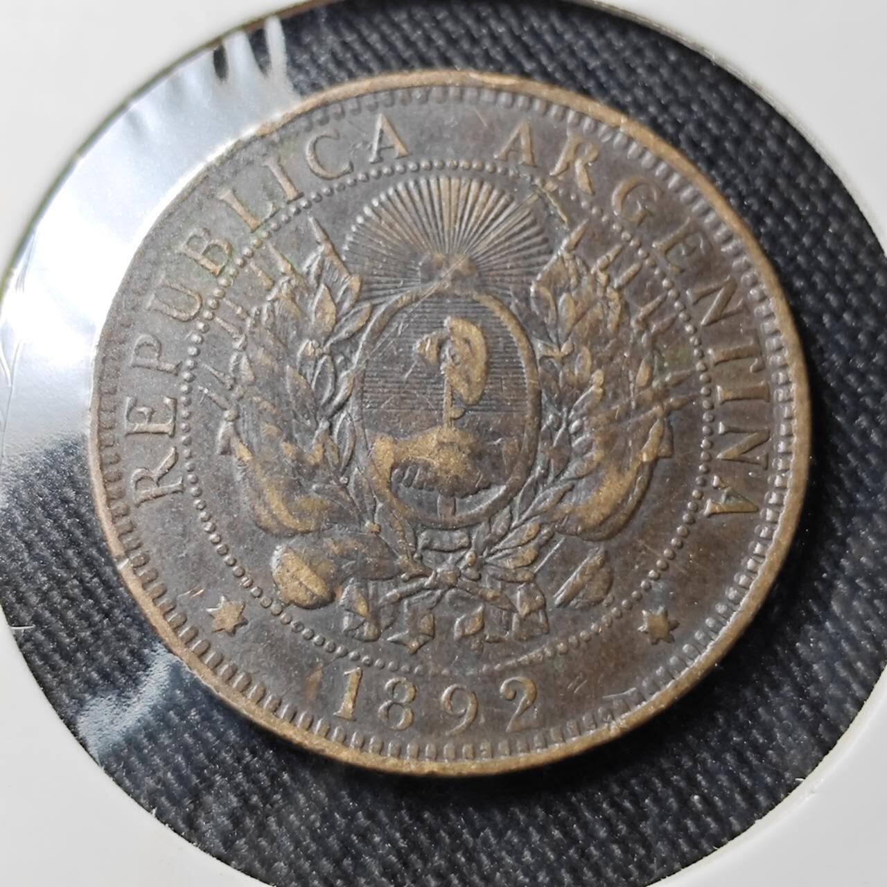 KK钱币收藏小铺  第398期 百期特拍（四拍之二） 2月预留时间 周末发货 1892阿根廷1分铜币 