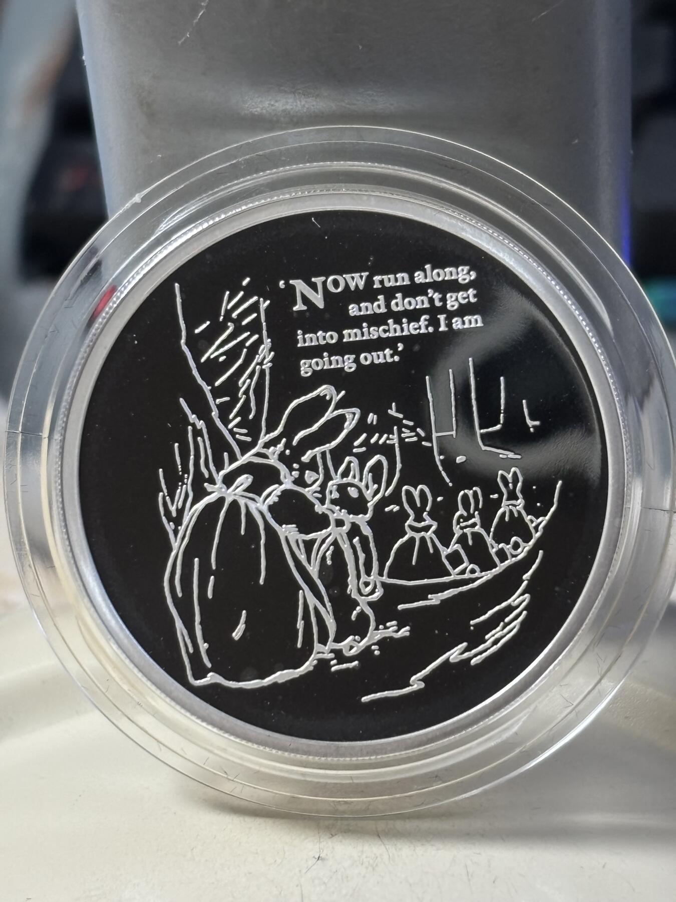 第190期拍卖 英国2021年节日礼物彼得兔1盎司精制纪念银币，1盎司，发行5000枚