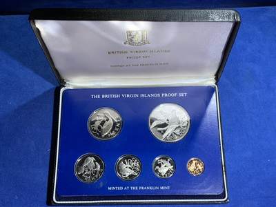 《竞宝斋》第463-465场 周日，周一，周二，3场连拍 （全场包邮）欢迎送拍 - 原盒证书  英属维尔京群岛 1976年 鸟类 6枚套精制纪念币 其中最大一枚军舰鸟是银币（925银 25.7克）