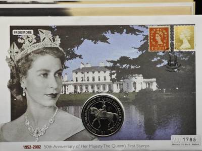 【淘币小摊】限时拍第八百六十二拍  克朗币邮币封场  满百包邮可预留两周  周一统一发货  - 英属维尔京2002年女王登基金禧1元纪念币邮币封