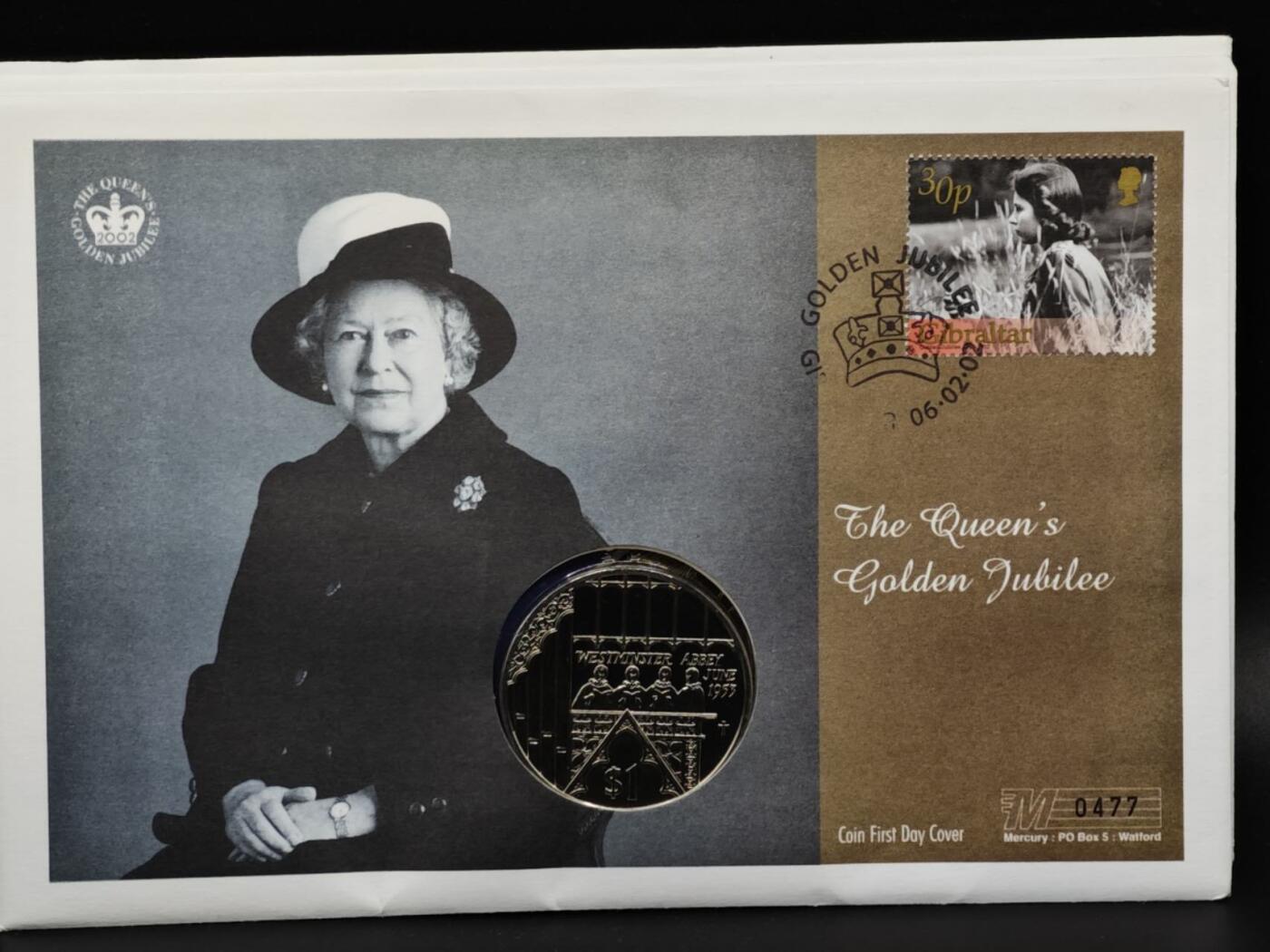 【淘币小摊】限时拍第八百六十二拍  克朗币邮币封场  满百包邮可预留两周  周一统一发货  斐济2002年女王登基金禧1元纪念币邮币封