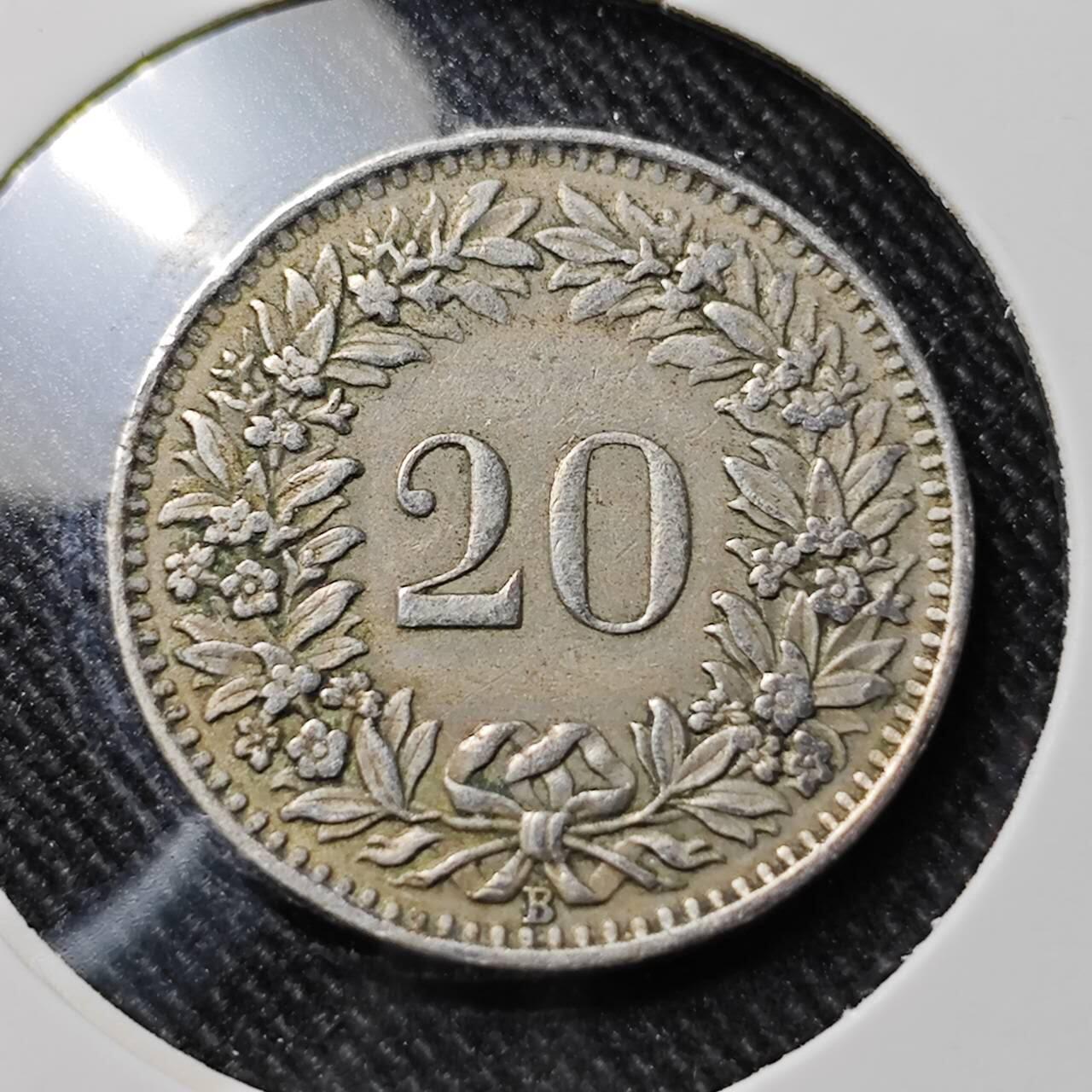 KK钱币收藏小铺  第391期  2月预留时间 周末发货  1943瑞士20分