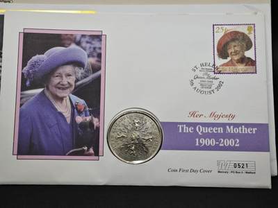 【淘币小摊】限时拍第八百六十二拍  克朗币邮币封场  满百包邮可预留两周  周一统一发货  - 英国1980年女王母亲纪念币邮币封