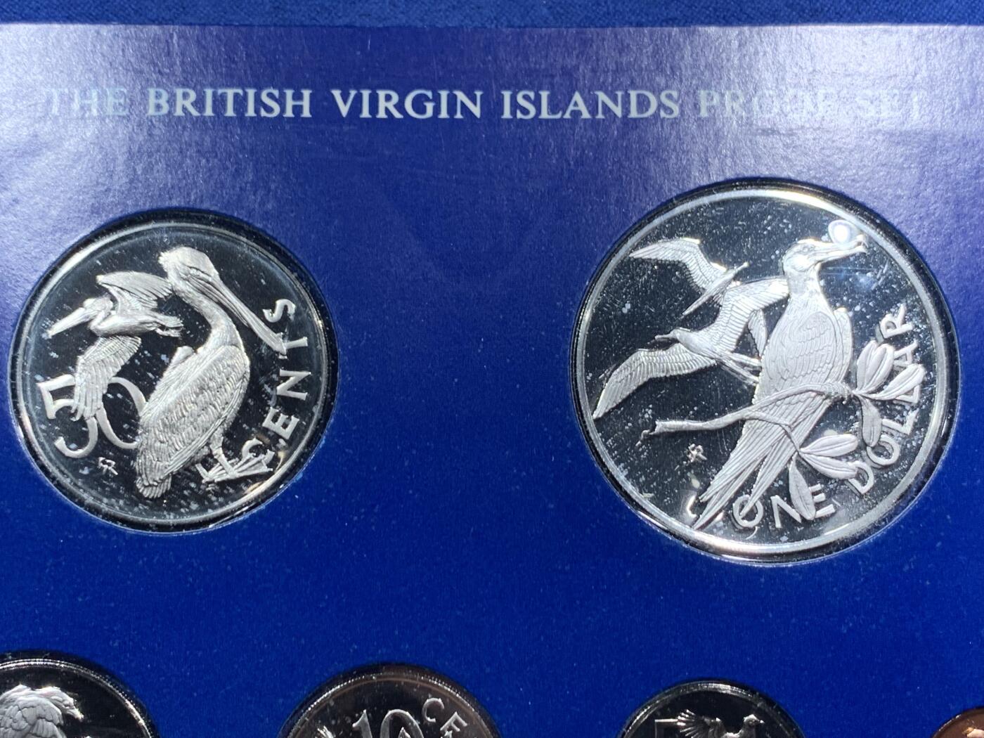 《竞宝斋》第463-465场 周日，周一，周二，3场连拍 （全场包邮）欢迎送拍 原盒证书  英属维尔京群岛 1976年 鸟类 6枚套精制纪念币 其中最大一枚军舰鸟是银币（925银 25.7克）