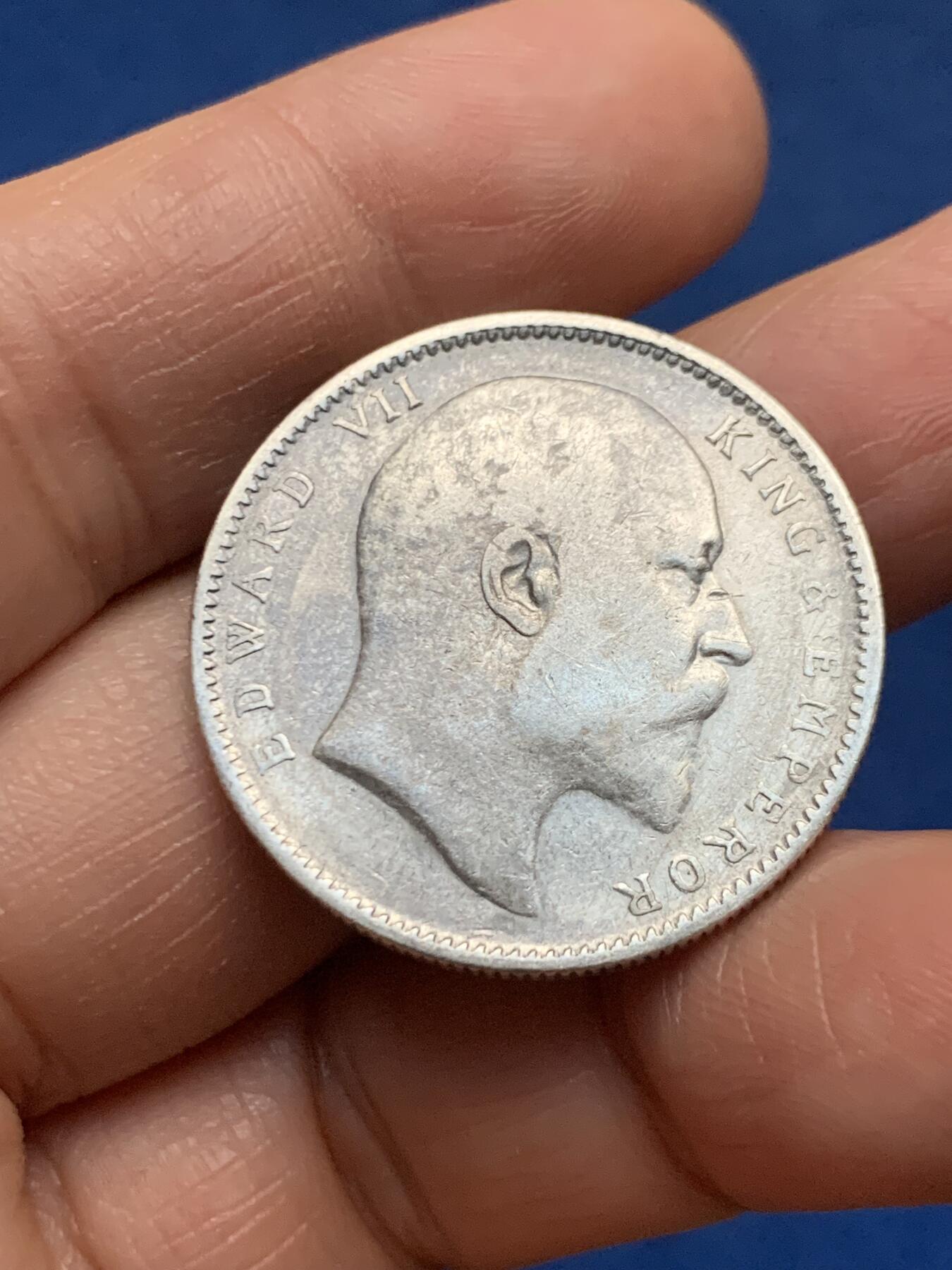 《竞宝斋》第463-465场 周日，周一，周二，3场连拍 （全场包邮）欢迎送拍 印度1906年爱德华七世1卢比银币，917银，11.5克