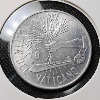 KK钱币收藏小铺  第391期  2月预留时间 周末发货 -  梵蒂冈10里拉 少见主题