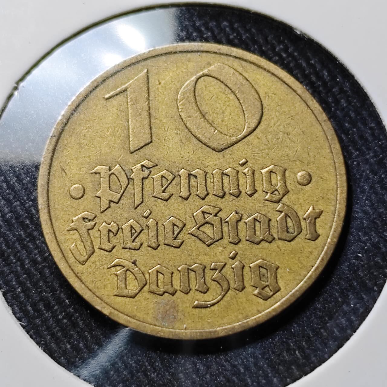 KK钱币收藏小铺  第398期 百期特拍（四拍之二） 2月预留时间 周末发货  1932但泽10芬尼铜币