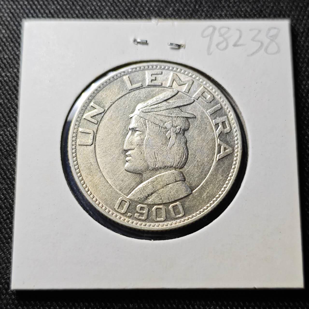 KK钱币收藏小铺  第398期 百期特拍（四拍之二） 2月预留时间 周末发货  1934洪都拉斯1伦皮拉银币 12.5克900高银