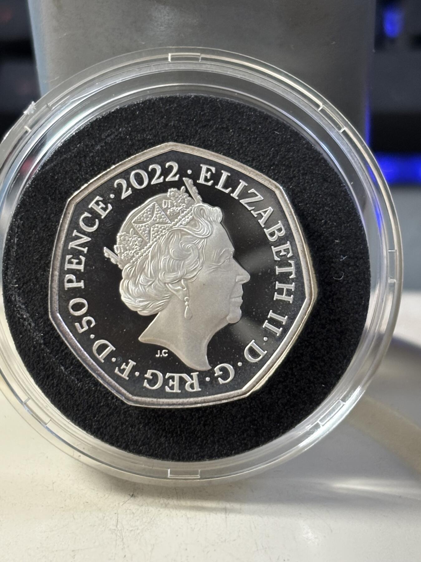 第190期拍卖 英国2022年科学创新系列图灵50便士精制加厚版银币,925银，16克，发行1500枚