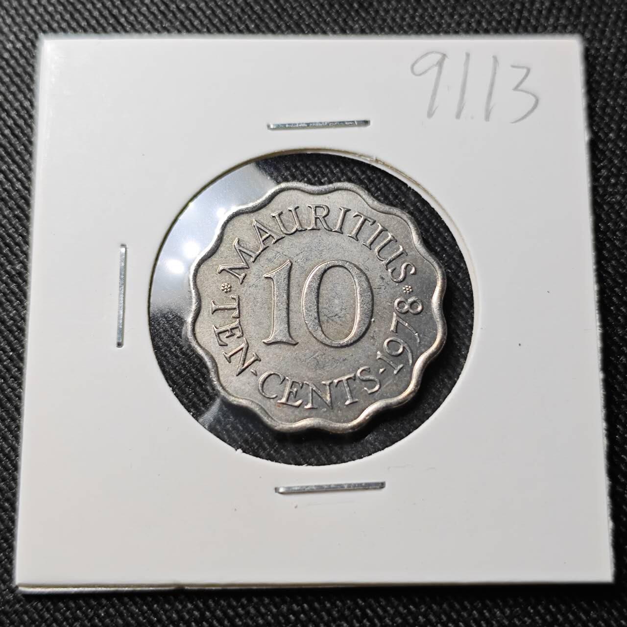 KK钱币收藏小铺  第391期  2月预留时间 周末发货  英属毛里求斯10分