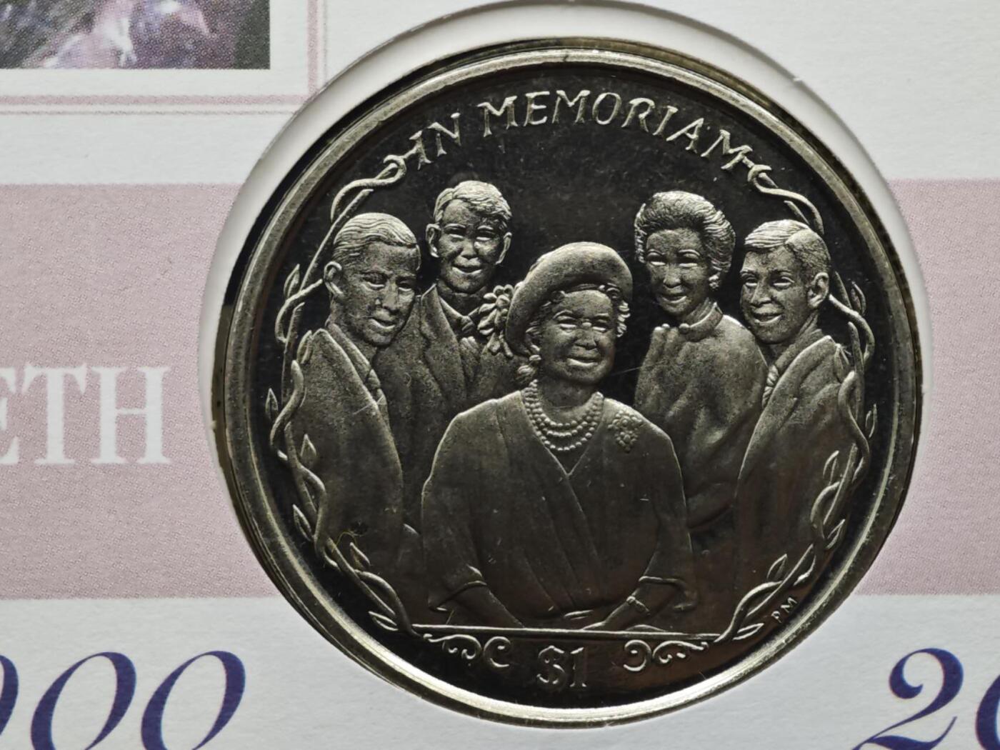 【淘币小摊】限时拍第八百六十二拍  克朗币邮币封场  满百包邮可预留两周  周一统一发货  英属维尔京2002年女王母亲1元纪念币邮币封