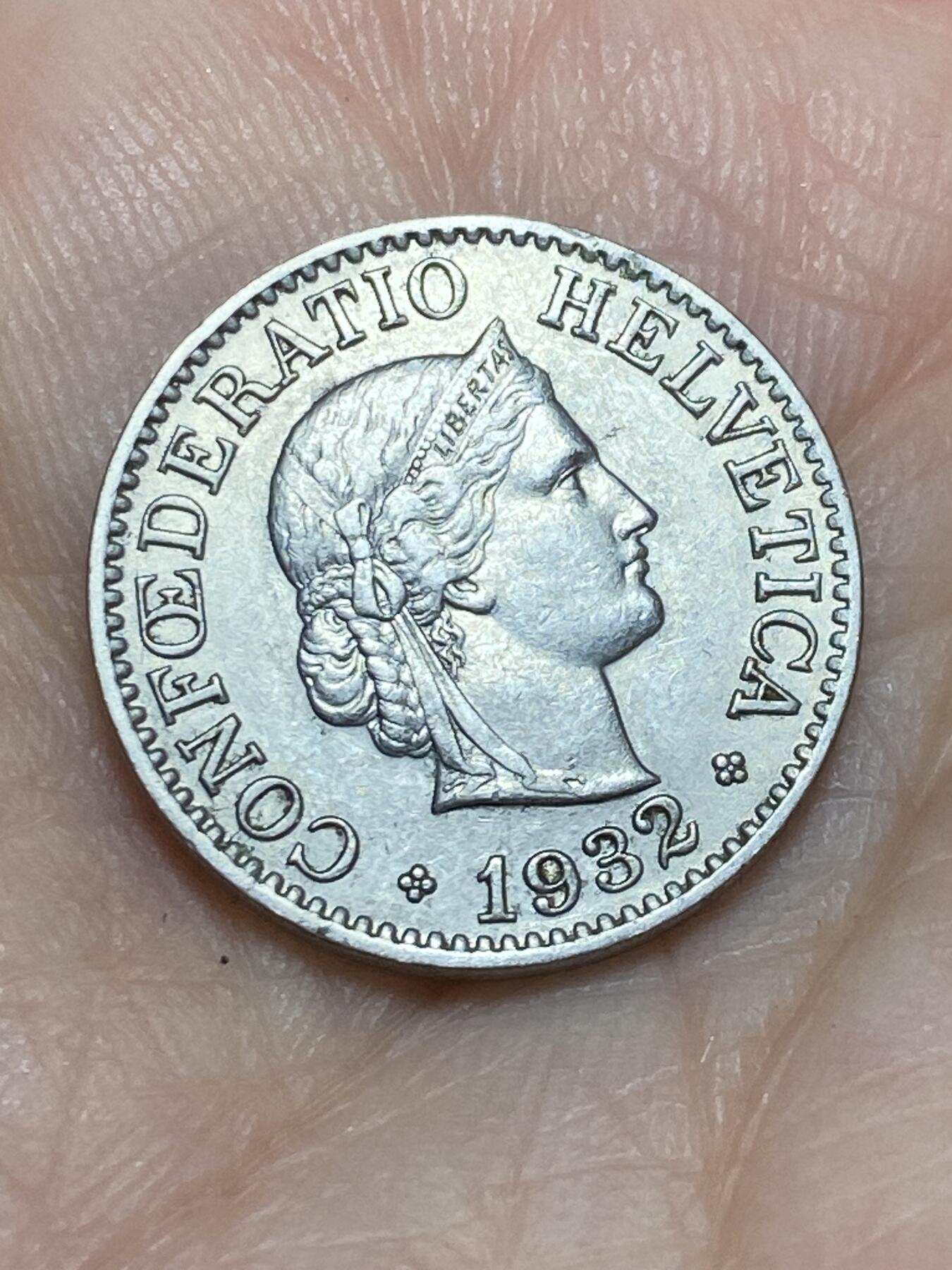 2026年第十七场(总第一百八十六场）外国好品散币场(免佣金) 少见版本–瑞士🇨🇭1932年10拉彭(第四版，B标伯尔尼造，首发年)