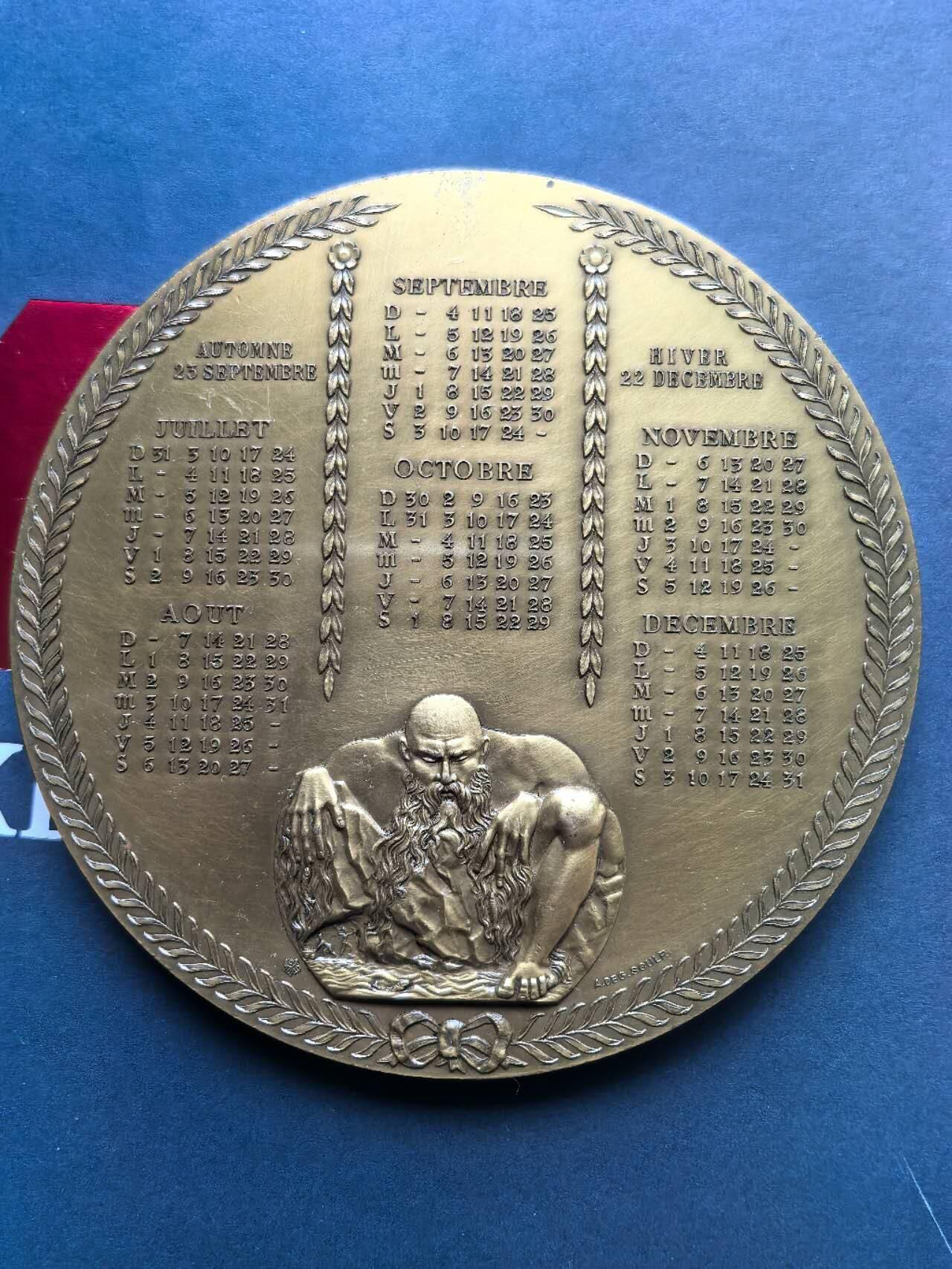 铜章专场 1966年法国日历大铜章，94mm