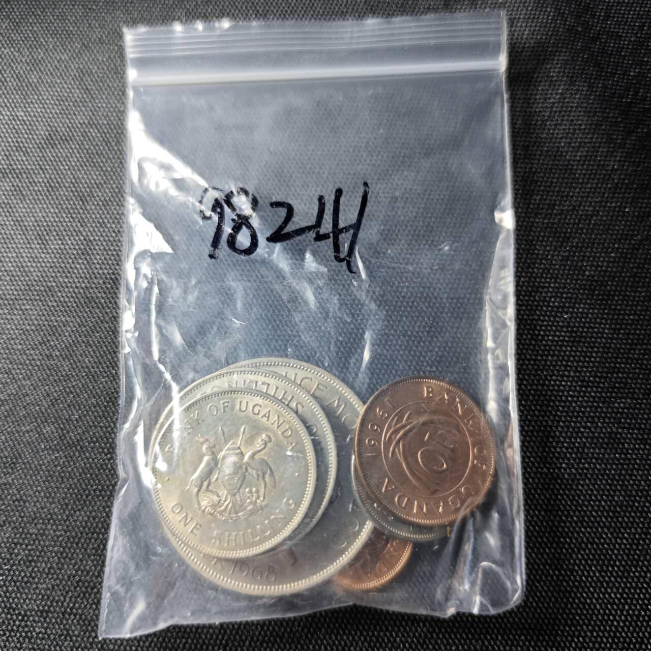 KK钱币收藏小铺  第398期 百期特拍（四拍之二） 2月预留时间 周末发货  乌干达1966大小面值清年一套+1968农粮纪念币5先令