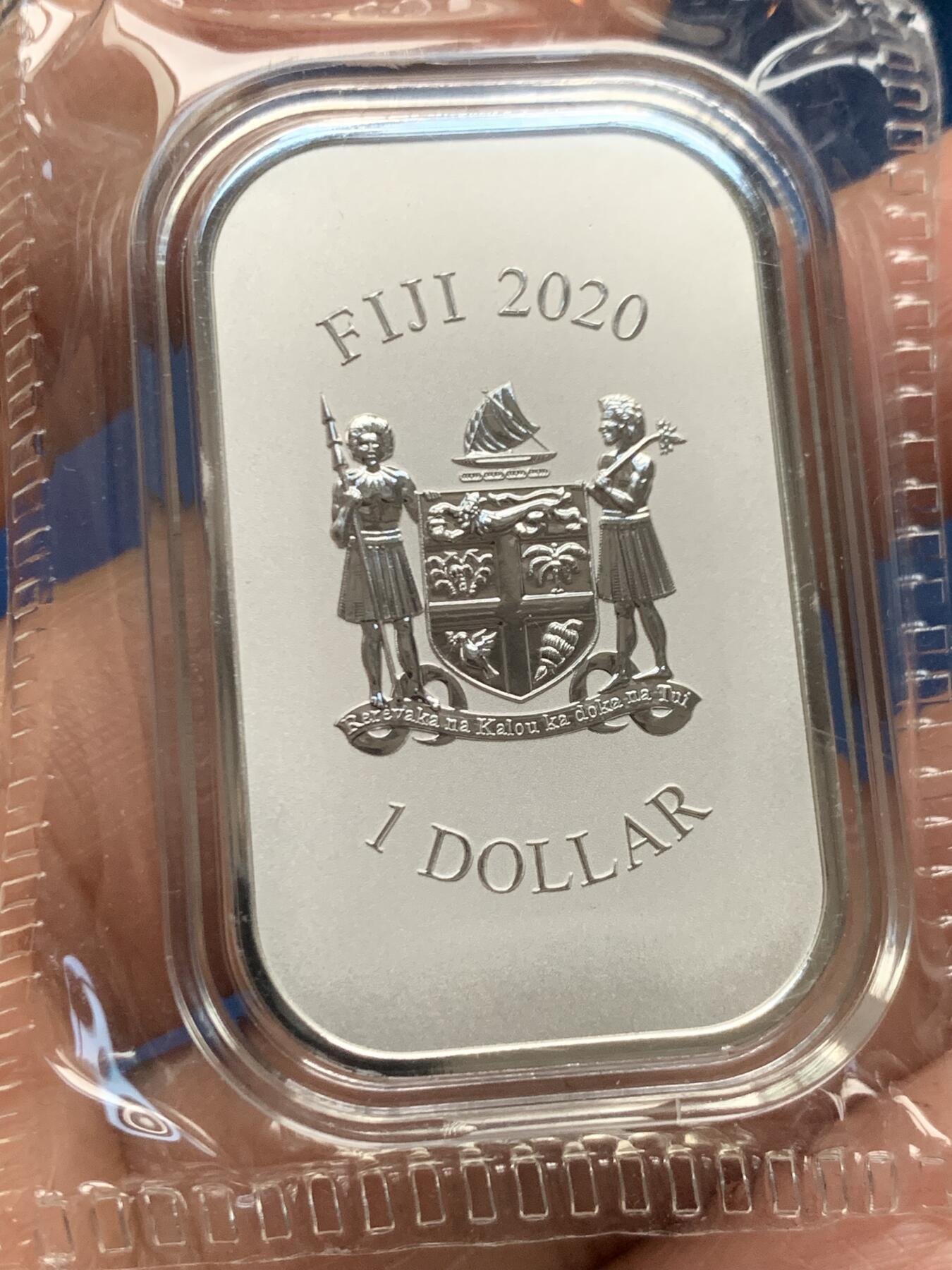 《竞宝斋》第463-465场 周日，周一，周二，3场连拍 （全场包邮）欢迎送拍 2020年斐济敦煌藏经洞120周年纪念镀银铜币 面值1美元 全新未拆封