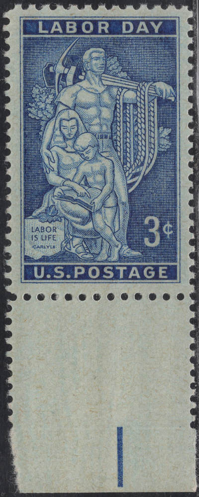 洪涛臻品批发群 精选邮票限时拍卖第1244期  - 1956美国劳动节 雕版1全套带色线 原胶全品！