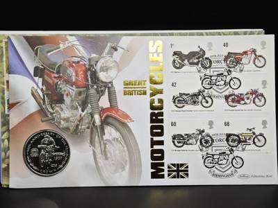 【淘币小摊】限时拍第八百六十二拍  克朗币邮币封场  满百包邮可预留两周  周一统一发货  - 马恩岛1997年TT摩托车大赛90周年克朗纪念币邮币封