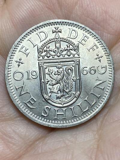 2026年第十七场(总第一百八十六场）外国好品散币场(免佣金) - 英国🇬🇧1966年1先令(伊丽莎白二世青年桂冠第二版，苏格兰盾徽版)