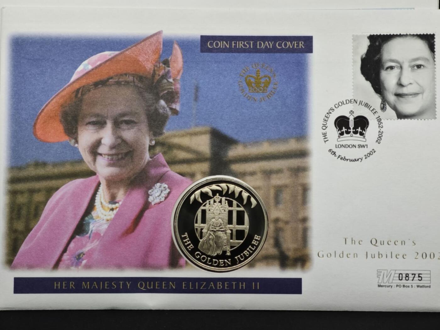 【淘币小摊】限时拍第八百六十二拍  克朗币邮币封场  满百包邮可预留两周  周一统一发货  福克兰群岛2002年女王登基金禧50便士纪念币邮币封