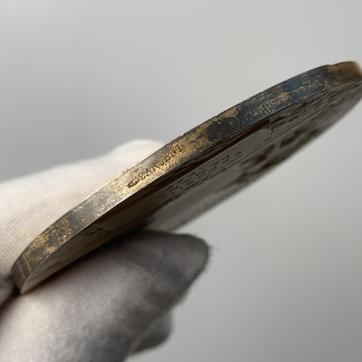 掌中浮雕-藏着的欧洲第052场 1929年法国南锡博览会镀金银奖章，65mm，124g