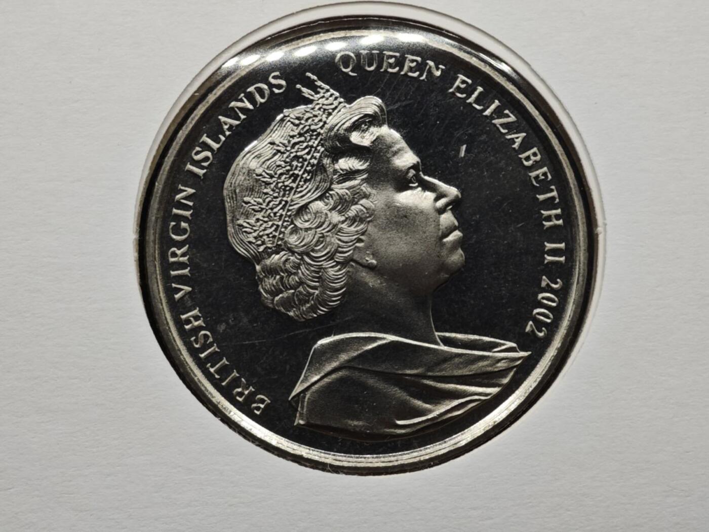 【淘币小摊】限时拍第八百六十二拍  克朗币邮币封场  满百包邮可预留两周  周一统一发货  英属维尔京2002年女王登基金禧1元纪念币邮币封