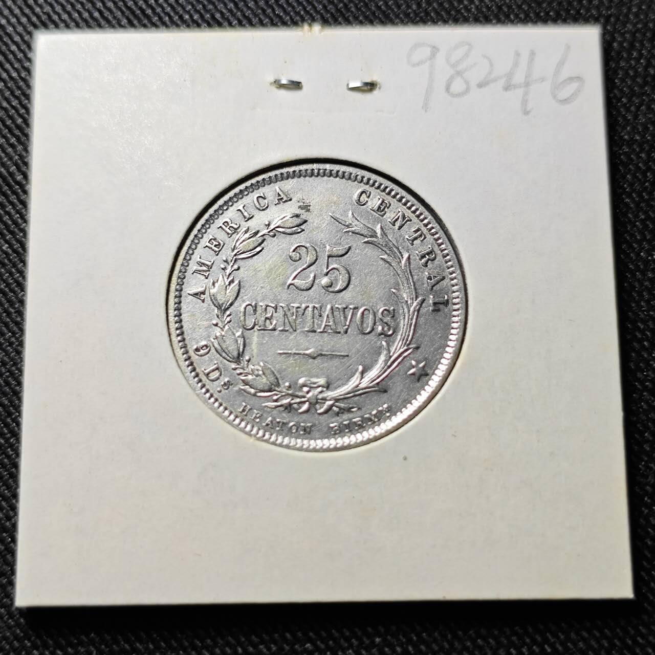 KK钱币收藏小铺  第398期 百期特拍（四拍之二） 2月预留时间 周末发货  1893哥斯达黎加25分银币 6.3克750银