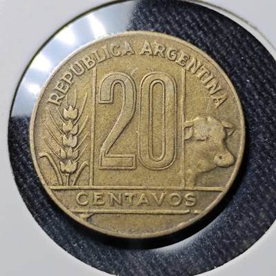 KK钱币收藏小铺  第391期  2月预留时间 周末发货 -  阿根廷20分铜币
