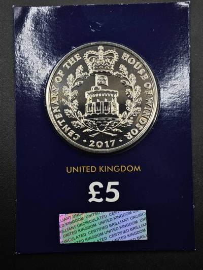 【淘币小摊】限时拍第八百六十二拍  克朗币邮币封场  满百包邮可预留两周  周一统一发货  - 英国2017年温莎城堡5镑纪念币