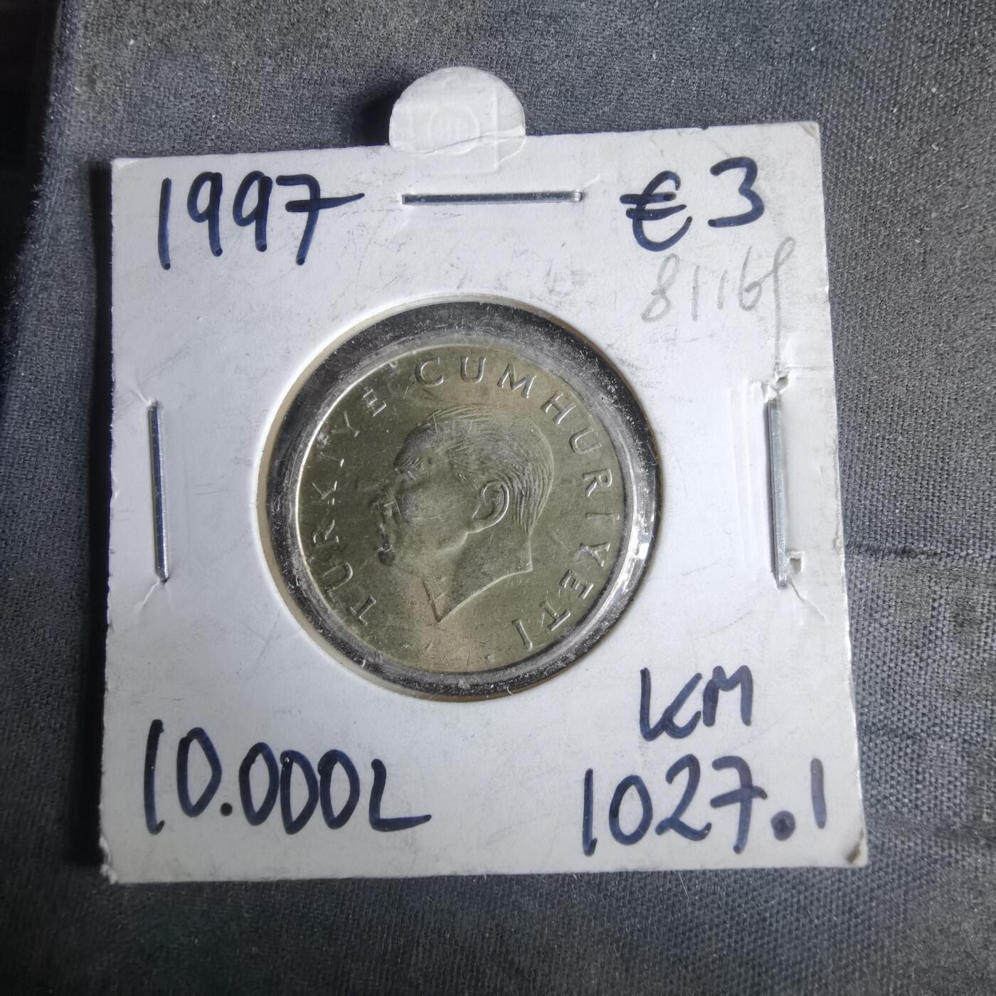 沼泽如烟--第981场 土耳其1997年1万里拉