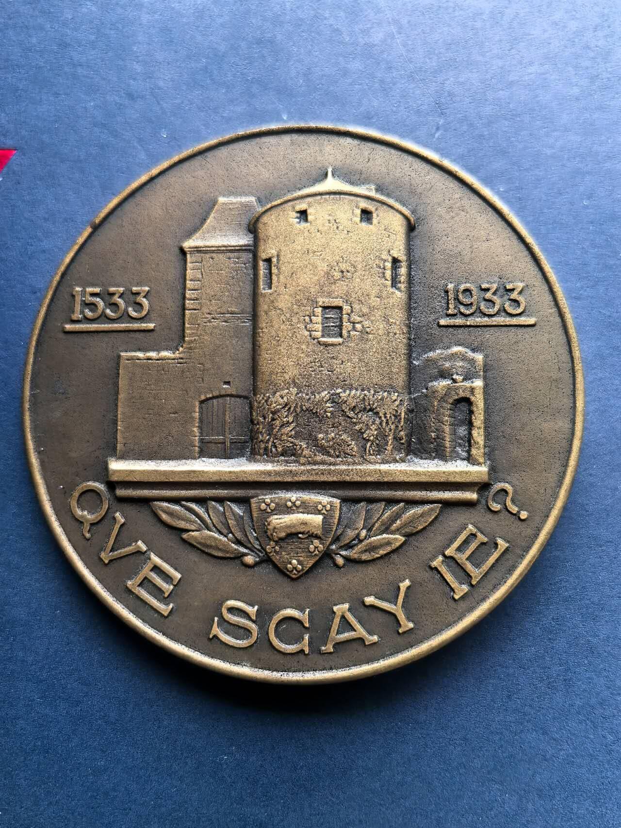 铜章专场 1933年法国铜章，思想家诞辰300周年，68mm