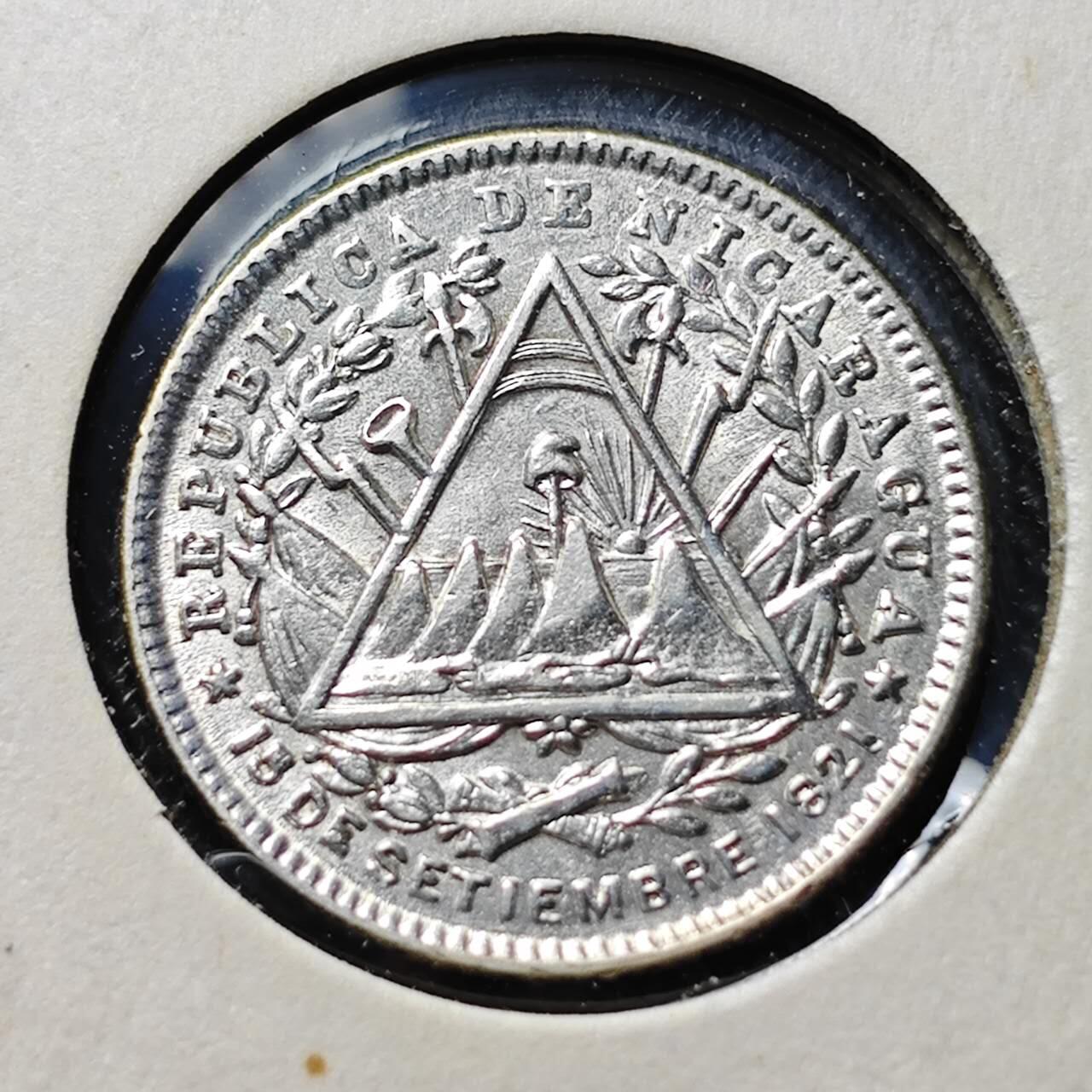 KK钱币收藏小铺  第398期 百期特拍（四拍之二） 2月预留时间 周末发货  1887尼加拉瓜10分银币 深打