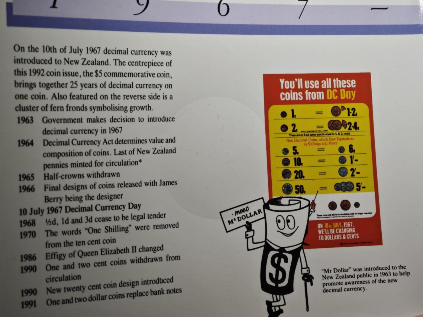 【淘币小摊】限时拍第八百六十二拍  克朗币邮币封场  满百包邮可预留两周  周一统一发货  新西兰1992年货币25周年纪念1元纪念币卡册