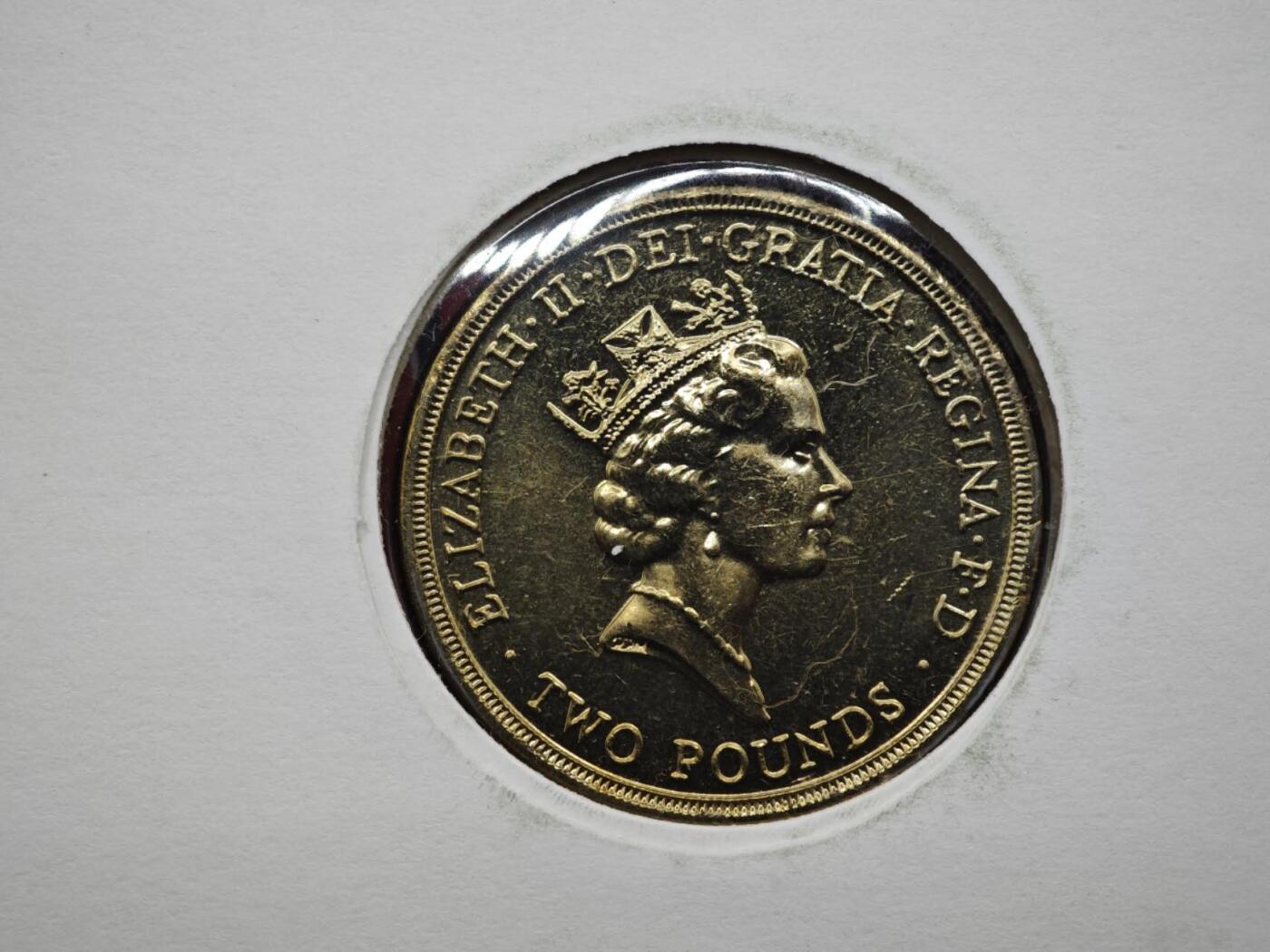 【淘币小摊】限时拍第八百六十二拍  克朗币邮币封场  满百包邮可预留两周  周一统一发货  英国1995年联合国50周年2镑铜币邮币封