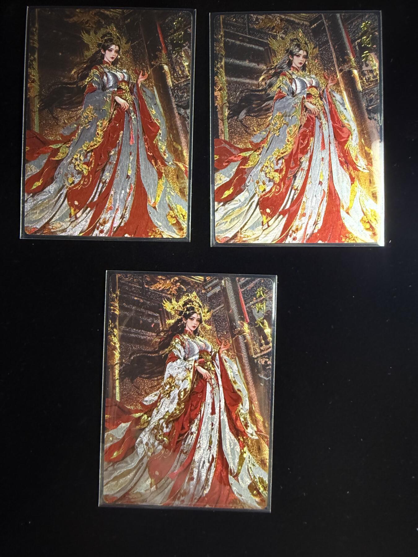 奇点卡牌多宫场 年关将至 感谢这小半年各位卡友大佬的支持 剩余库存都以多宫的方式挂掉 10号快递停运 还能上俩期 大部分卡年前挂完 年后就不会再上新了 年后新卡继续！提前祝各位卡友新年快乐 身体健康 马到成功！ 奇点卡牌 宗rich 武则天 粗闪X3