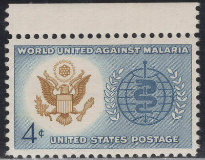 洪涛臻品批发群 精选邮票限时拍卖第1244期  - 1962美国世届卫生组织消除疟 雕版1全套带上边 原胶全品！